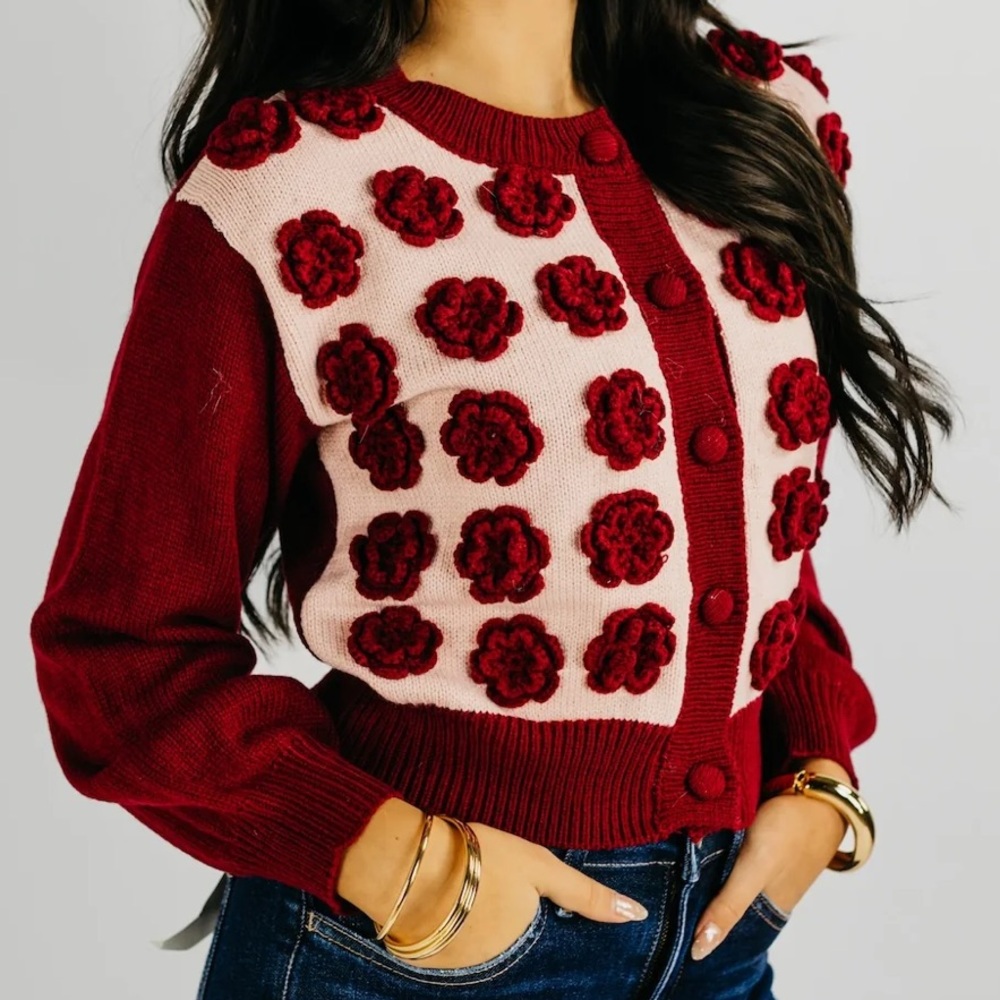 Listicle The Kingston Floral Button Up Cardigan size Small - Picture 8 of 8